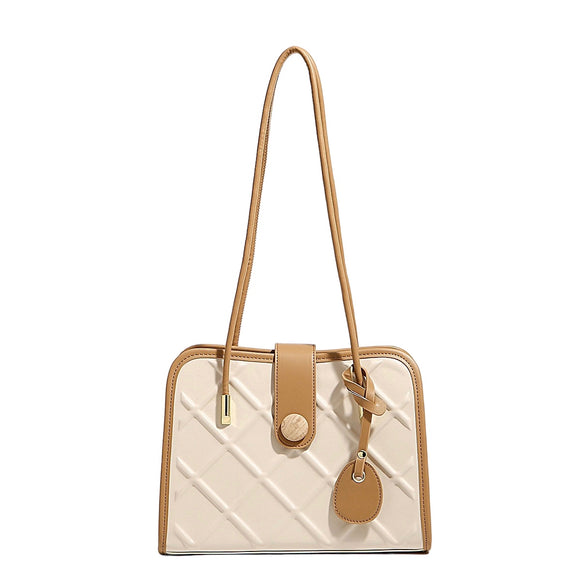 Nikki Vegan Office Bag: White and Brown - Rosenix