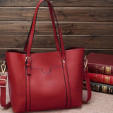 Alexa Vegan Leather Office Bag: Red - Rosenix